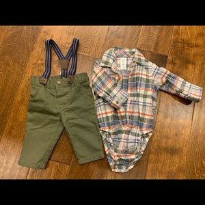 Plaid Flannel with suspenders outfit